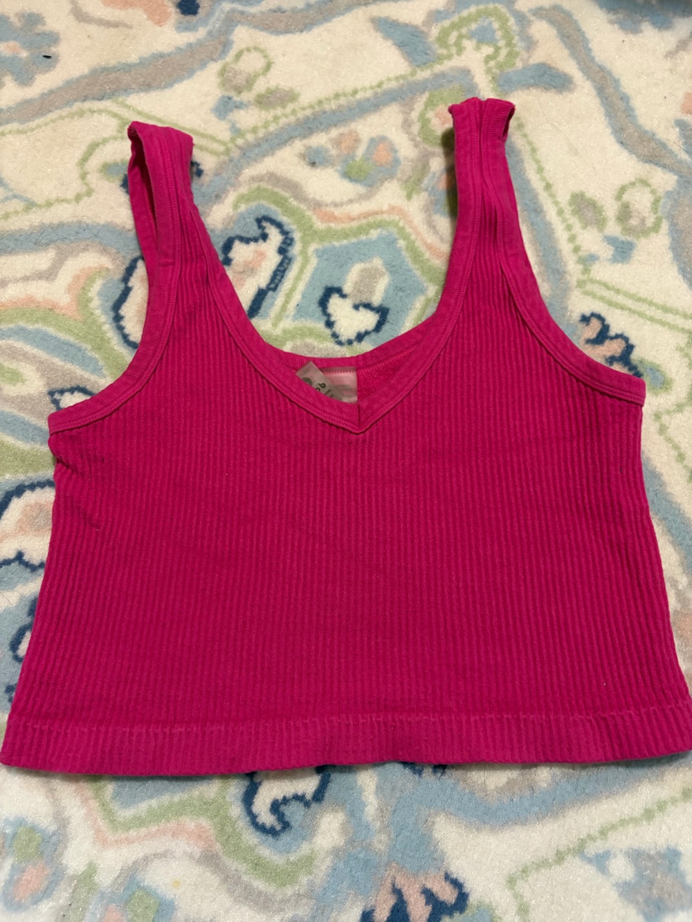 Mona B Ribbed Tank Top in Fuchsia Pink